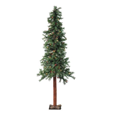 Pre lit artificial alpine christmas trees - Artificially flocked trees add another natural element by covering your tree with the look of freshly fallen snow. These trees come in similar pine and evergreen varieties and can be pre-lit, making one less decoration you have to hang yourself. Find them in small or slim sizes for a cozy piece you can set up in almost any room of the house.